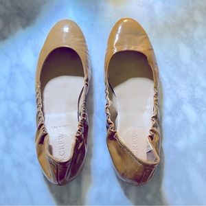 J. Crew patent leather ballet flats Made in Italy - beautiful caramel tan color